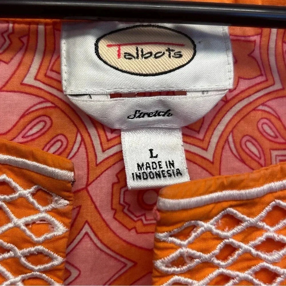 Talbots Boho Tunic Mandala Print Long Sleeve Embroidered Stretchy Lightweight - Picture 6 of 8